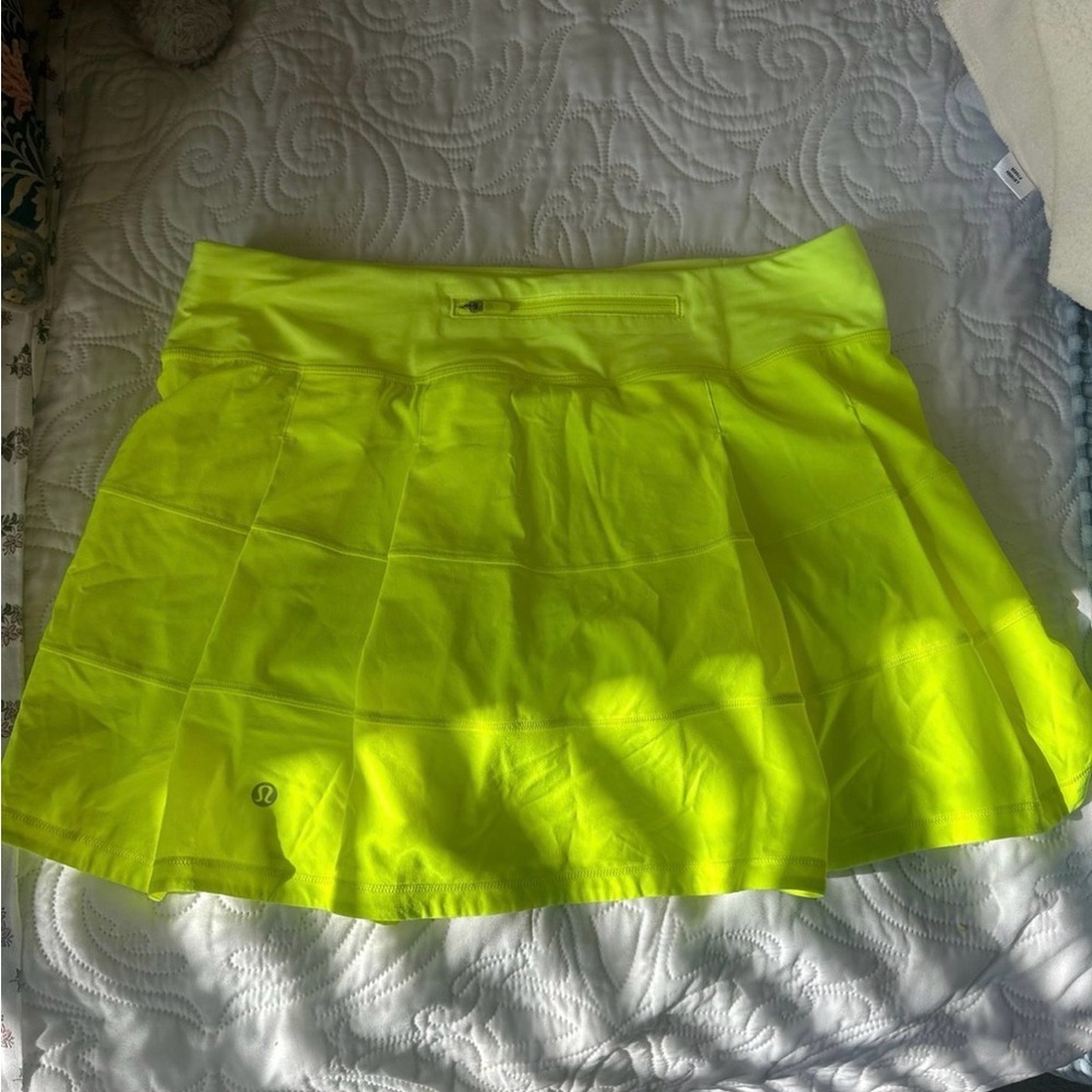 Lululemon Pace Revival Neon Yellow Tennis Skirt